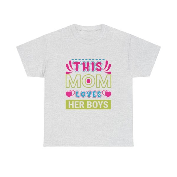 Mom Love Unisex Heavy Cotton Tee - This Mom Loves Her Boys Gift, Family T-Shirt, Cute Mom Shirt, Mother's Day Apparel, Cozy Casual Tee - Image 13