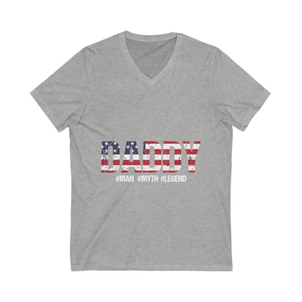 Patriotic Daddy V-Neck Tee, Father's Day Gift, USA Flag Shirt, Unisex Casual Wear, Summer Wardrobe Essential, Gift for Dads - Image 7