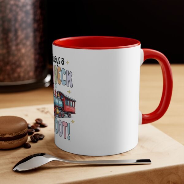 RML Funny Trainwreck Accent Mug | Quirky Gift for Coffee Lovers, Humorous Cup, Fun Birthday Present, Cute Office Mug, Playful Drinkware - Image 8
