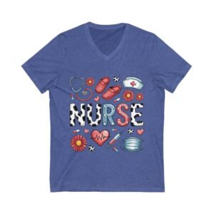 Nurse V-Neck Tee, Nurse Appreciation Gift, Medical Staff Shirt, Healthcare Worker Apparel, Caregiver Outfit, Nursing Student Top