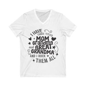 RML Grandma V-Neck Tee | Perfect Gift for Mom, Grandma, and Great Grandma | Cute Family Shirt | Mother’s Day, Birthday, Celebration