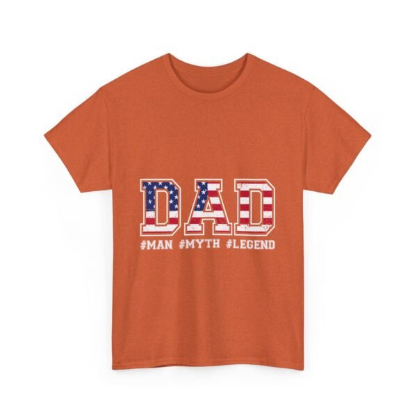 Patriotic Dad Tee - Unisex Heavy Cotton T-Shirt for Father's Day, Independence Day, Gift for Dad, Casual Wear, Flag Tee - Image 11