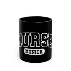 Personalized Nurse Mug – Custom Gift for Nurses, Healthcare Workers, Coffee Lover, Black Coffee Cup, Healthcare Appreciation Gift