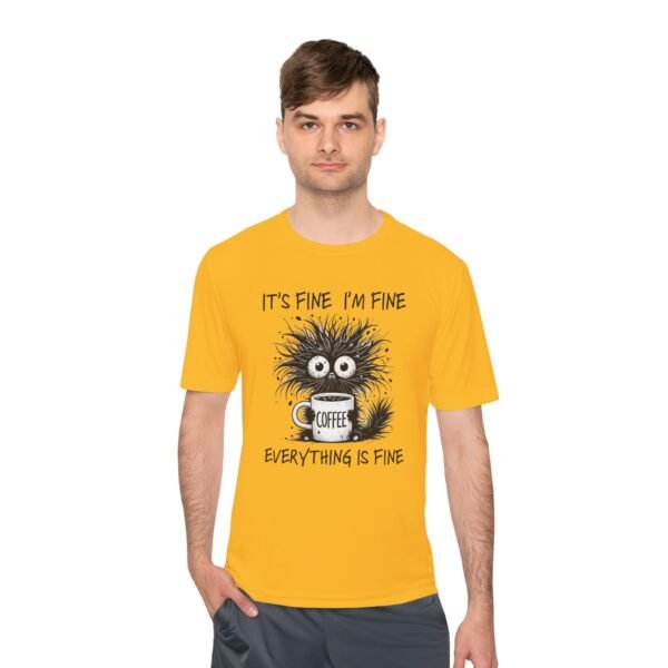 Funny Coffee Lovers Unisex Tee - It's Fine I'm Fine, Humorous Gift, Casual Wear, Coffee Lover Shirt, Moisture Wicking T-shirt - Image 23