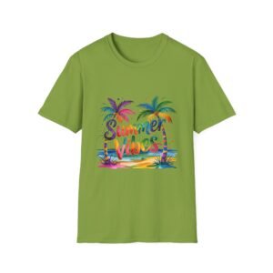 Summer Vibes Unisex Softstyle T-Shirt, Beachwear, Gift for Travelers, Summer Apparel, Tropical T-Shirt, Vacation Tee