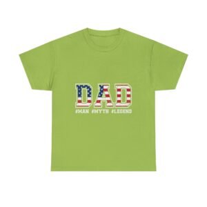 Patriotic Dad Tee – Unisex Heavy Cotton T-Shirt for Father’s Day, Independence Day, Gift for Dad, Casual Wear, Flag Tee