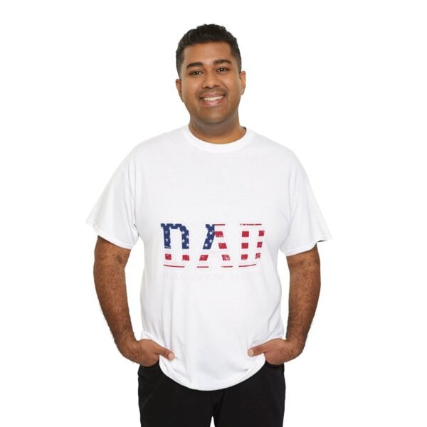 Patriotic Dad Tee - Unisex Heavy Cotton T-Shirt for Father's Day, Independence Day, Gift for Dad, Casual Wear, Flag Tee - Image 7
