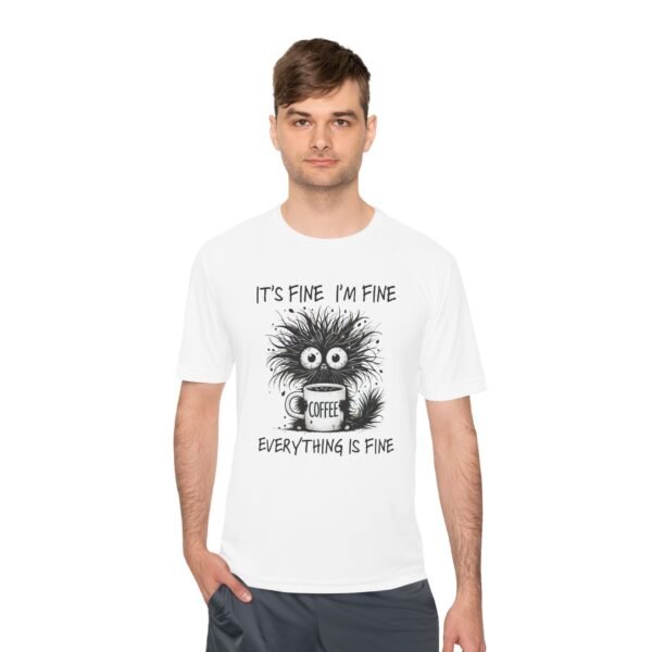 Funny Coffee Lovers Unisex Tee - It's Fine I'm Fine, Humorous Gift, Casual Wear, Coffee Lover Shirt, Moisture Wicking T-shirt - Image 7