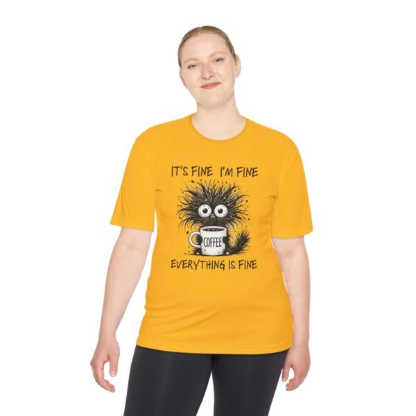 Funny Coffee Lovers Unisex Tee - It's Fine I'm Fine, Humorous Gift, Casual Wear, Coffee Lover Shirt, Moisture Wicking T-shirt - Image 24