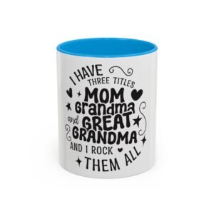 RML Colorful Grandma Mugs | I Have Three Titles | Perfect Gift for Mothers Day, Birthdays, or Just Because | Fun Drinkware