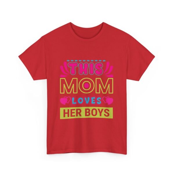 Mom Love Unisex Heavy Cotton Tee - This Mom Loves Her Boys Gift, Family T-Shirt, Cute Mom Shirt, Mother's Day Apparel, Cozy Casual Tee - Image 47