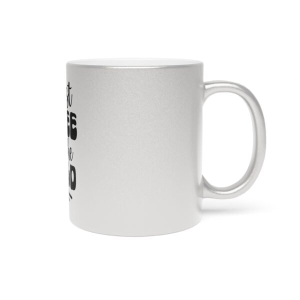 First Coffee Then The World Stylish Metallic Mug with Motivational Quote for Coffee Lovers, Gift for Friends, Home Office Decor, No Alarm Clocks No Boss No Problem - Image 3
