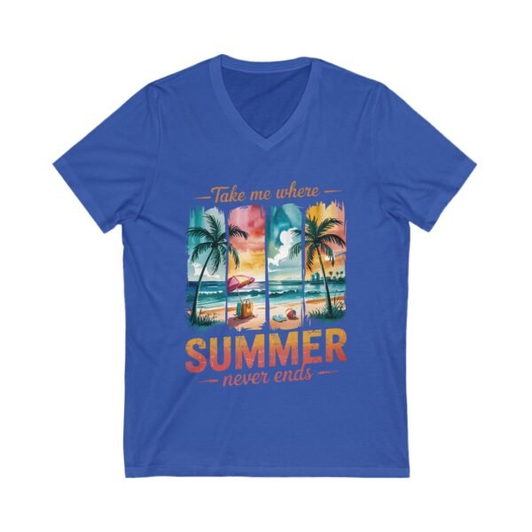 RML Summer Vibes V-Neck Tee, Tropical Graphic T-Shirt, Beach Lover's Shirt, Vacation Outfit, Casual Summer Top, Gift for Travelers - Image 7