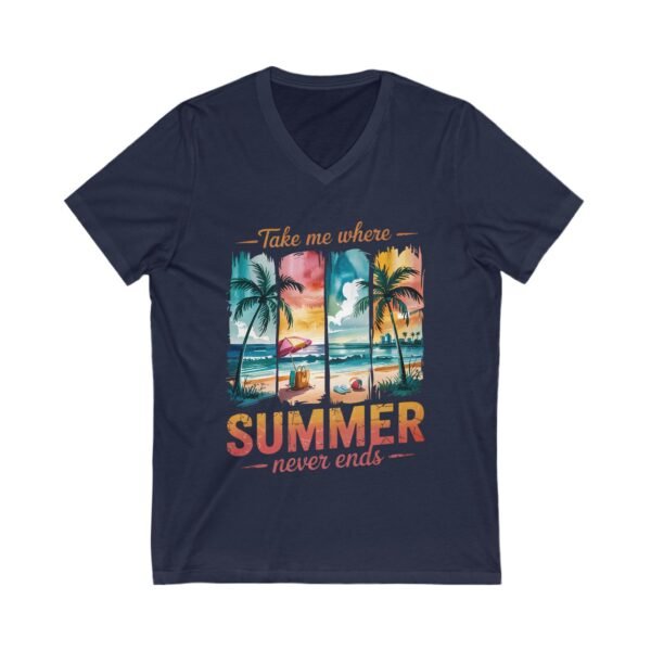 RML Summer Vibes V-Neck Tee, Tropical Graphic T-Shirt, Beach Lover's Shirt, Vacation Outfit, Casual Summer Top, Gift for Travelers - Image 11