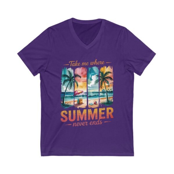 RML Summer Vibes V-Neck Tee, Tropical Graphic T-Shirt, Beach Lover's Shirt, Vacation Outfit, Casual Summer Top, Gift for Travelers - Image 13