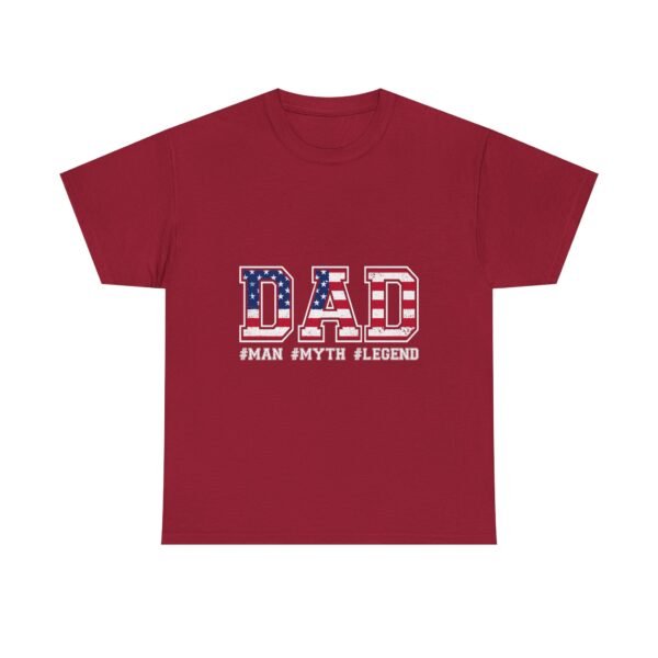 Patriotic Dad Tee - Unisex Heavy Cotton T-Shirt for Father's Day, Independence Day, Gift for Dad, Casual Wear, Flag Tee - Image 53