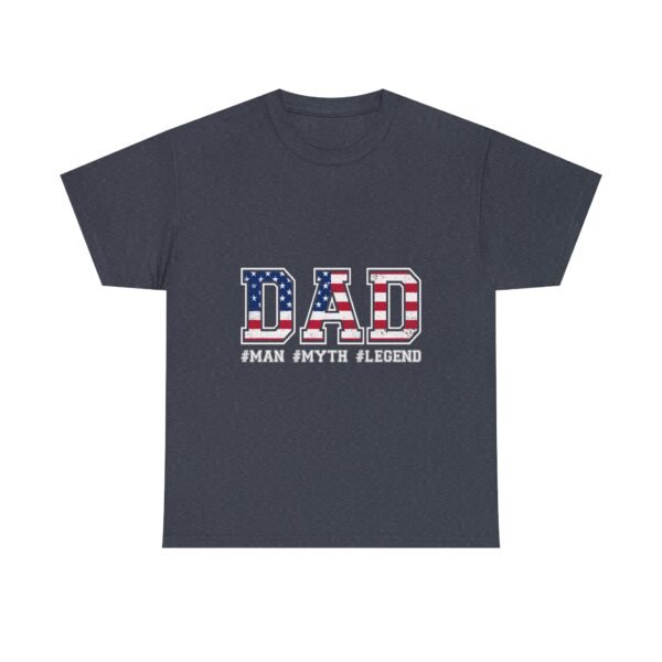 Patriotic Dad Tee - Unisex Heavy Cotton T-Shirt for Father's Day, Independence Day, Gift for Dad, Casual Wear, Flag Tee - Image 41