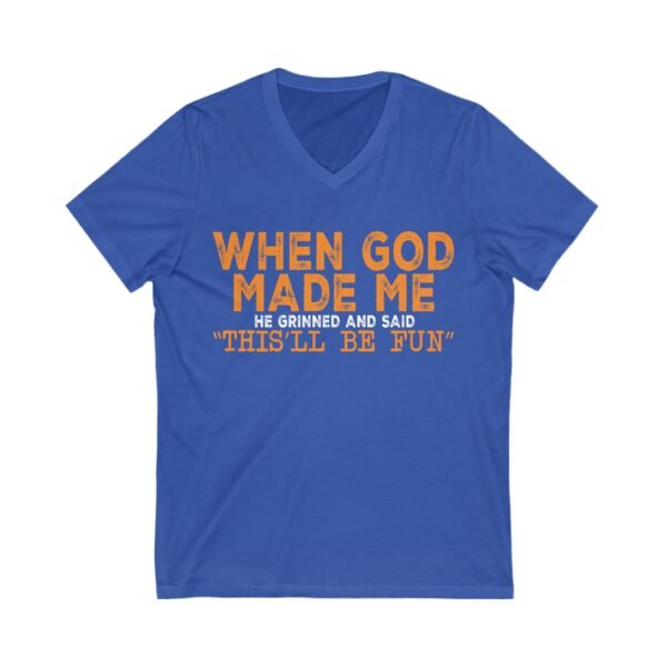 When God Made Me Heartfelt V-Neck Tee - "You Are Far More Precious Than Jewels"  - Gift for Her, Friendship, Motivational Shirt, Casual Wear, Birthday Gift - Image 3