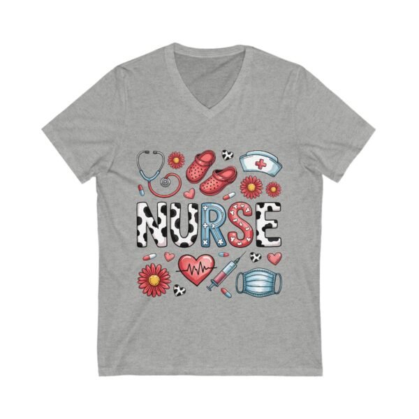 Nurse V-Neck Tee, Nurse Appreciation Gift, Medical Staff Shirt, Healthcare Worker Apparel, Caregiver Outfit, Nursing Student Top - Image 9