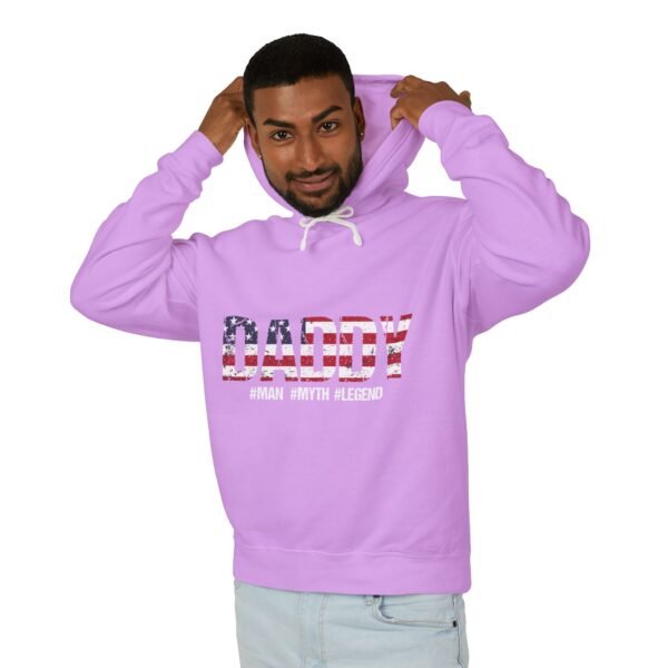 Patriotic Daddy Hoodie - Unisex Lightweight Sweatshirt for Fun Celebrations, Gifts for Dad, Father's Day, BBQs, Summer Style - Image 3