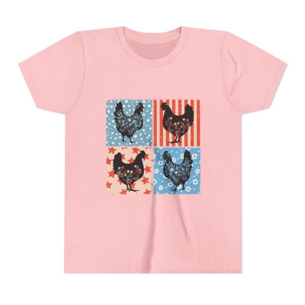 Patriotic Chicken Youth Tee, Fun Summer Wear, Gifts for Kids, Farmhouse Style Shirt, Fourth of July Apparel - Image 18