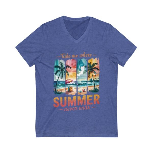 RML Summer Vibes V-Neck Tee, Tropical Graphic T-Shirt, Beach Lover's Shirt, Vacation Outfit, Casual Summer Top, Gift for Travelers - Image 9
