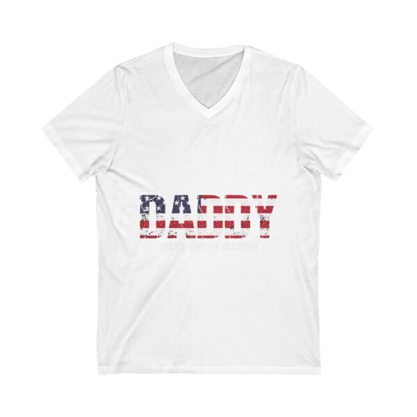 Patriotic Daddy V-Neck Tee, Father's Day Gift, USA Flag Shirt, Unisex Casual Wear, Summer Wardrobe Essential, Gift for Dads - Image 3