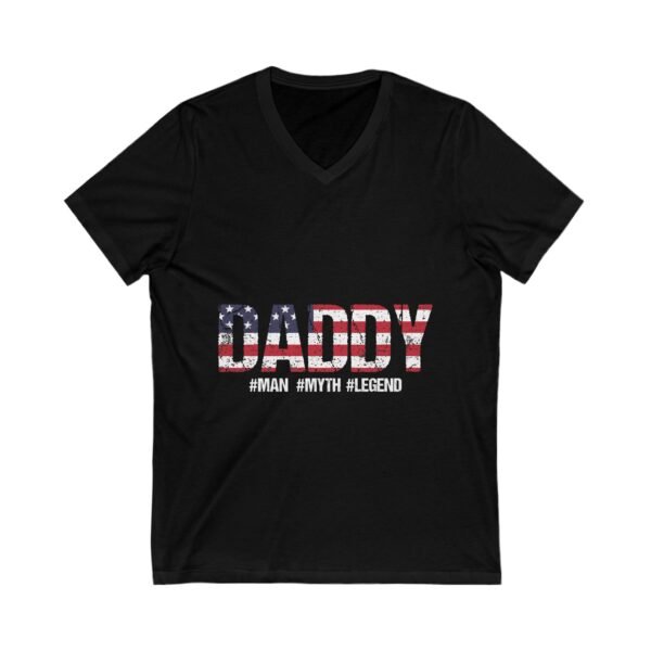 Patriotic Daddy V-Neck Tee, Father's Day Gift, USA Flag Shirt, Unisex Casual Wear, Summer Wardrobe Essential, Gift for Dads - Image 5