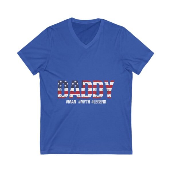 Patriotic Daddy V-Neck Tee, Father's Day Gift, USA Flag Shirt, Unisex Casual Wear, Summer Wardrobe Essential, Gift for Dads - Image 9