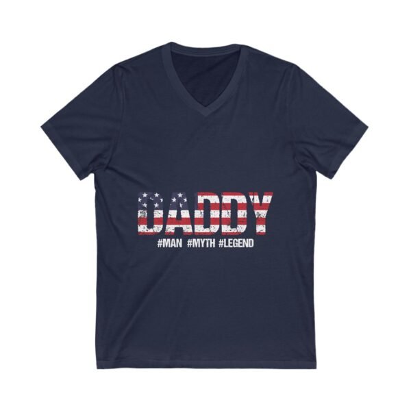 Patriotic Daddy V-Neck Tee, Father's Day Gift, USA Flag Shirt, Unisex Casual Wear, Summer Wardrobe Essential, Gift for Dads - Image 15