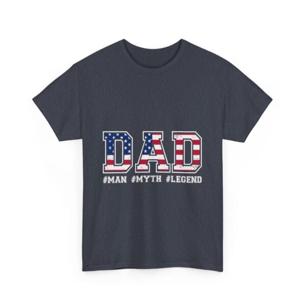 Patriotic Dad Tee - Unisex Heavy Cotton T-Shirt for Father's Day, Independence Day, Gift for Dad, Casual Wear, Flag Tee - Image 43