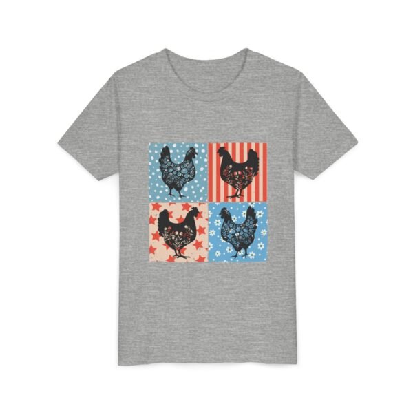 Patriotic Chicken Youth Tee, Fun Summer Wear, Gifts for Kids, Farmhouse Style Shirt, Fourth of July Apparel - Image 12