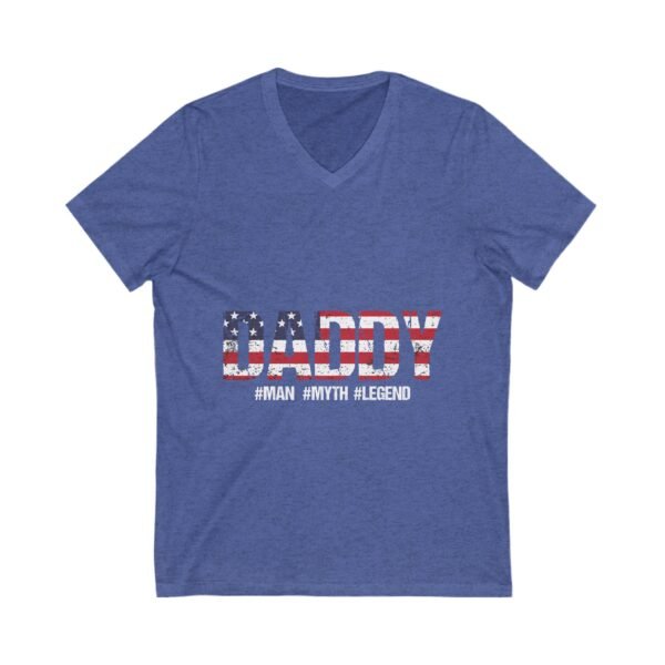 Patriotic Daddy V-Neck Tee, Father's Day Gift, USA Flag Shirt, Unisex Casual Wear, Summer Wardrobe Essential, Gift for Dads - Image 11