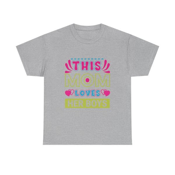 Mom Love Unisex Heavy Cotton Tee - This Mom Loves Her Boys Gift, Family T-Shirt, Cute Mom Shirt, Mother's Day Apparel, Cozy Casual Tee - Image 25