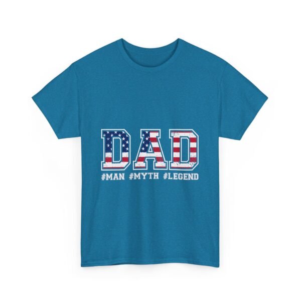 Patriotic Dad Tee - Unisex Heavy Cotton T-Shirt for Father's Day, Independence Day, Gift for Dad, Casual Wear, Flag Tee - Image 35