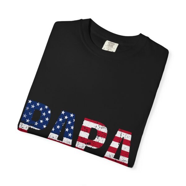 Patriotic Papa T-Shirt, Father's Day Gift, Unisex Tee, Casual Wear, American Flag Shirt, Independence Day Apparel - Image 3