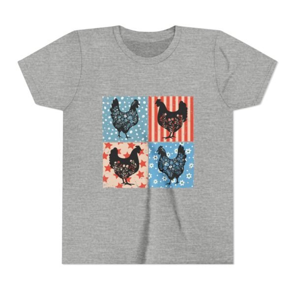 Patriotic Chicken Youth Tee, Fun Summer Wear, Gifts for Kids, Farmhouse Style Shirt, Fourth of July Apparel - Image 10