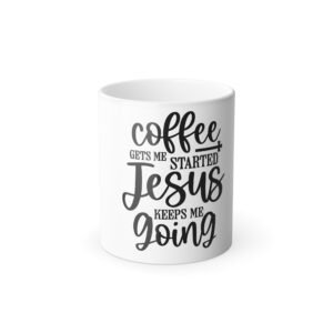 Coffee Gets Me Starter Color Morphing Mug with Coffee, Yoga, Naps – Fun Gift for Relaxation, Self-Care, Holidays, Cozy Vibes, Home Office
