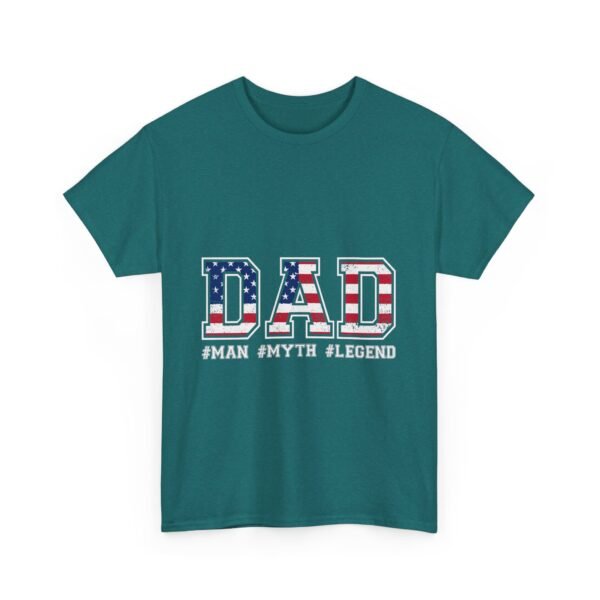 Patriotic Dad Tee - Unisex Heavy Cotton T-Shirt for Father's Day, Independence Day, Gift for Dad, Casual Wear, Flag Tee - Image 31