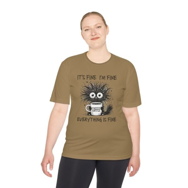 Funny Coffee Lovers Unisex Tee - It's Fine I'm Fine, Humorous Gift, Casual Wear, Coffee Lover Shirt, Moisture Wicking T-shirt - Image 20