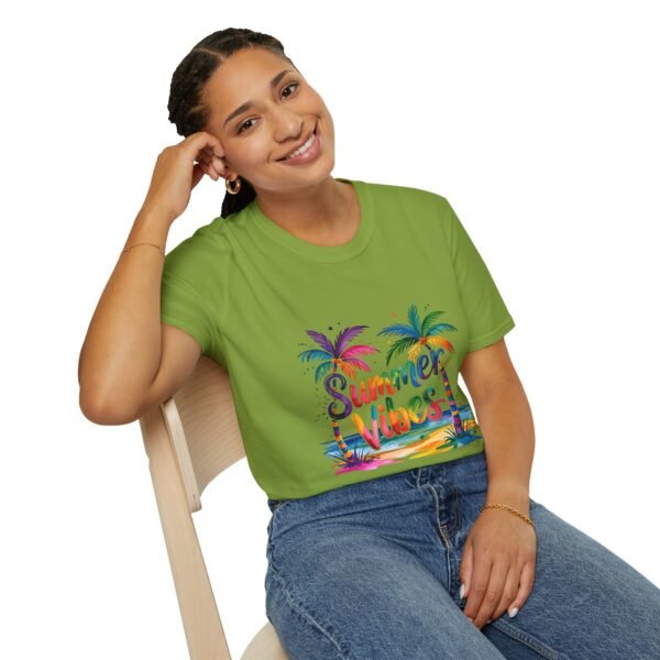 Summer Vibes Unisex Softstyle T-Shirt, Beachwear, Gift for Travelers, Summer Apparel, Tropical T-Shirt, Vacation Tee - Image 5