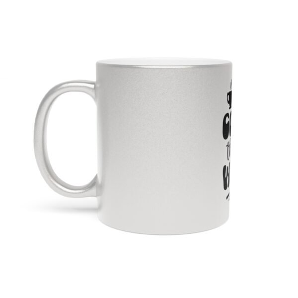 First Coffee Then The World Stylish Metallic Mug with Motivational Quote for Coffee Lovers, Gift for Friends, Home Office Decor, No Alarm Clocks No Boss No Problem - Image 2