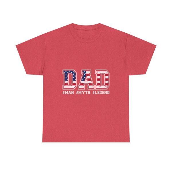 Patriotic Dad Tee - Unisex Heavy Cotton T-Shirt for Father's Day, Independence Day, Gift for Dad, Casual Wear, Flag Tee - Image 45