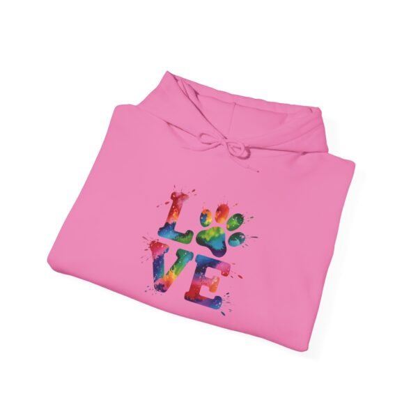 Colorful Paw Print Love Sweatshirt | Unisex Hoodie for Pet Lovers, Animal Rescue Fundraiser, Cozy Gift, Cute & Comfy Wear - Image 47