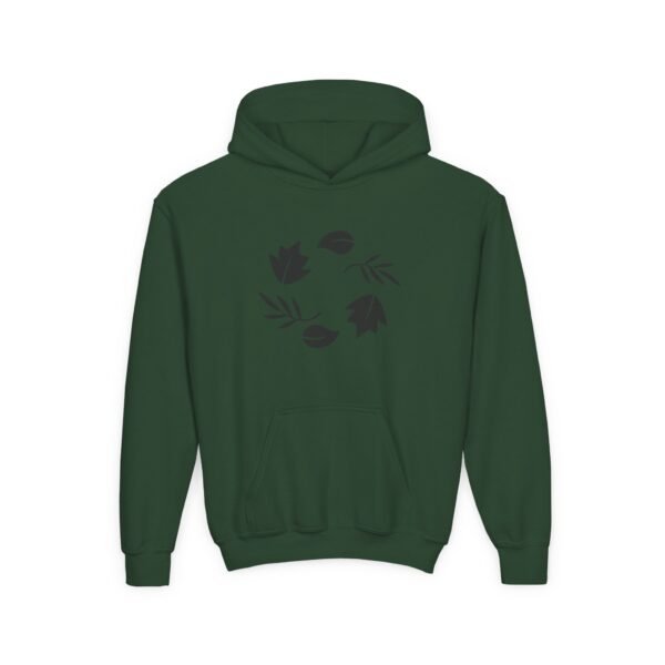 Youth Leaf Print Hooded Sweatshirt - Cozy Autumn Vibes, Perfect for Fall, Nature Lovers, Casual Wear, Warmth - Image 11