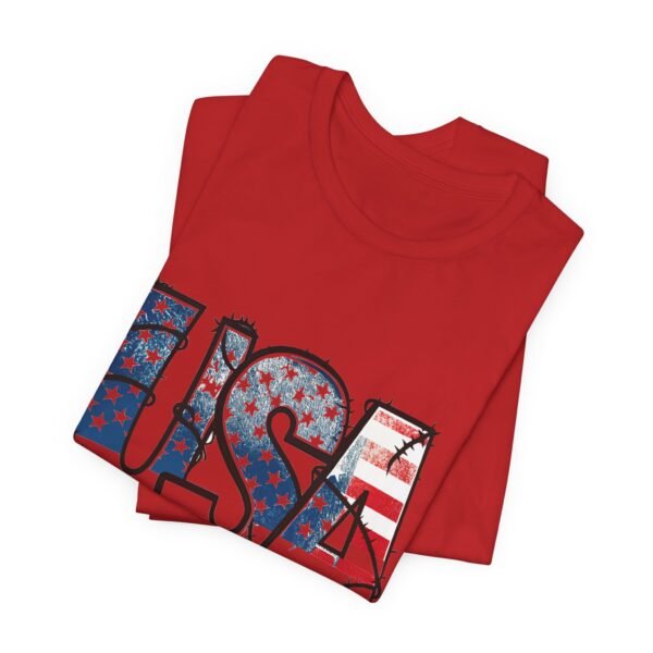 USA Flag Patriotic Tee, Unisex Short Sleeve T-Shirt, Fourth of July Gift, Americana Apparel, Casual Summer Shirt - Image 42