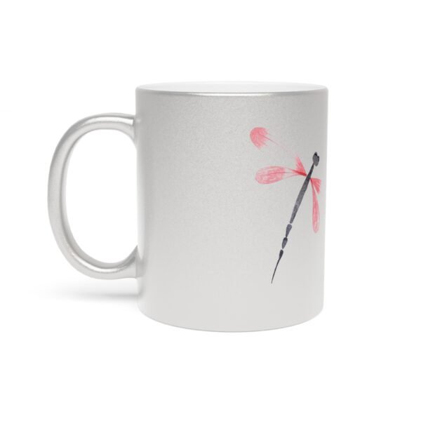 Elegant Dragonfly Metallic Mug | Silver Gold Drinkware, Unique Gift for Nature Lovers, Stylish Home Decor, Mother's Day Gift, [...] - Image 2