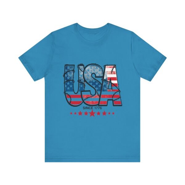 USA Flag Patriotic Tee, Unisex Short Sleeve T-Shirt, Fourth of July Gift, Americana Apparel, Casual Summer Shirt - Image 30