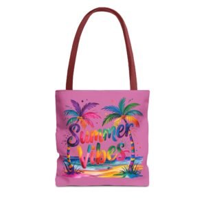 Summer Vibes Tote Bag – Colorful Beach Bag, Fun Gift for Vacation, Shopping, Travel, Eco-Friendly Tote, Summer Accessories