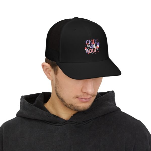 Chill 4th Out Stylish Trucker Cap - Exclusive Embroidered Design, Perfect for Gifts, Daily Wear, Outdoor Activities, Summer Vibes, Trendy Accessories - Image 3